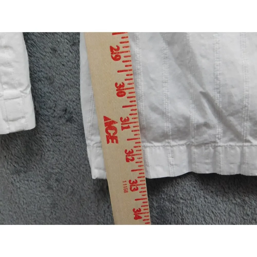 BC Clothing Men’s L White Linen Elastic Waist Drawstring Flared Leg Pants